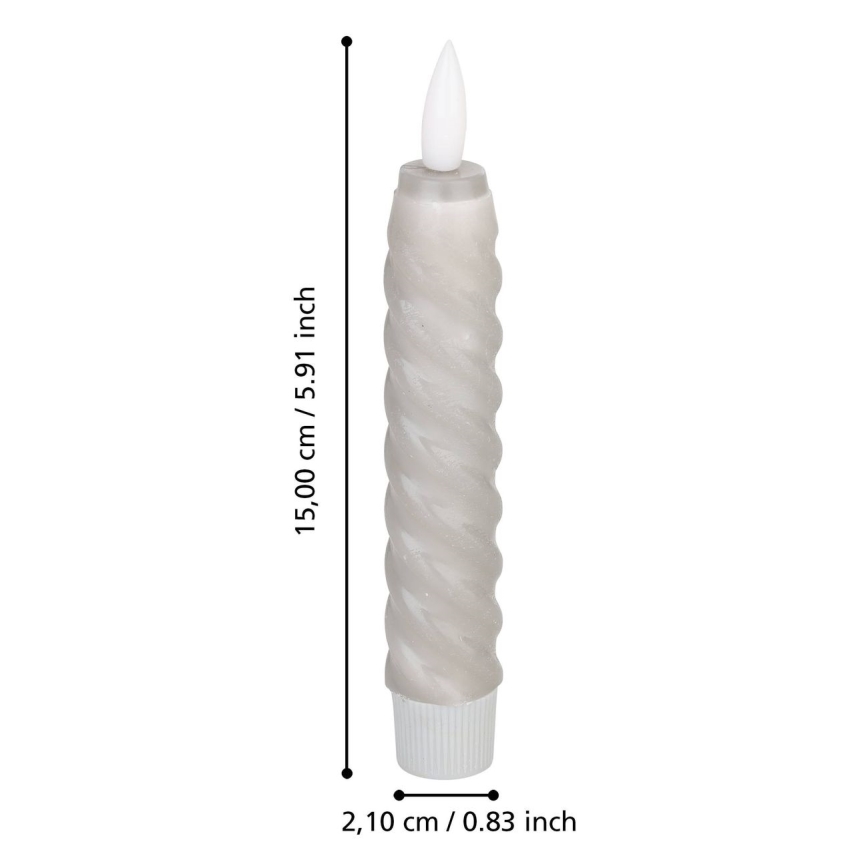 Eglo - SET 2x LED Sveča LED/1xAAA 15 cm siva