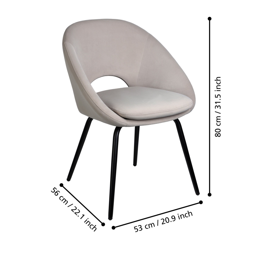 Eglo - Jedilni stol 80x56 cm siv
