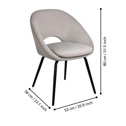 Eglo - Jedilni stol 80x56 cm siva
