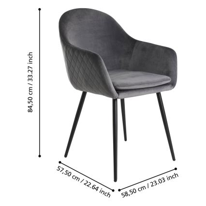 Eglo - Jedilni stol 87,5x58,5 cm siv