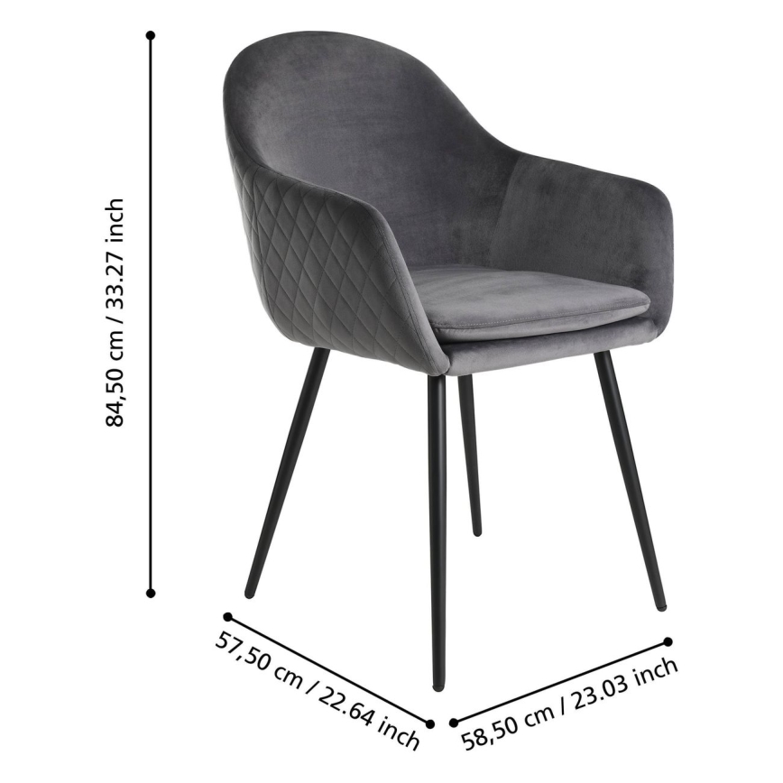 Eglo - Jedilni stol 87,5x58,5 cm siv