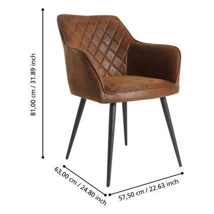 Eglo - Jedilni stol 81,5x63 cm rjava
