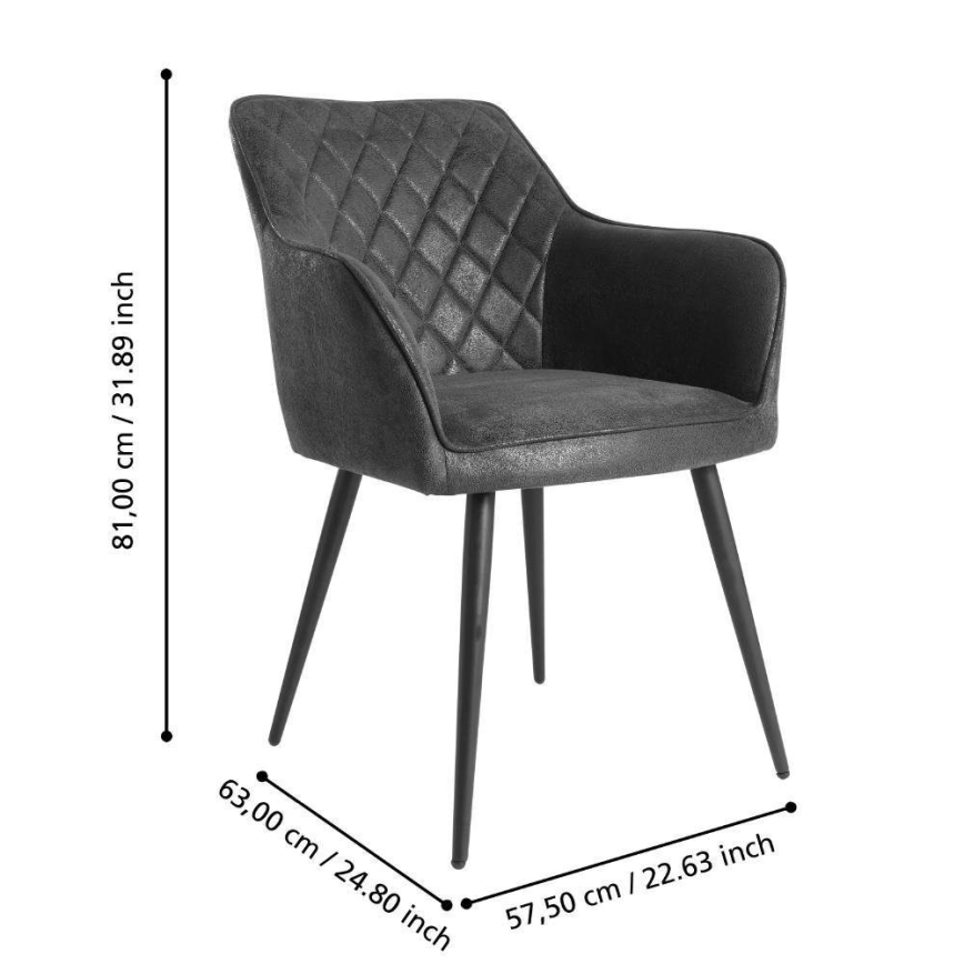 Eglo 424936 - Jedilni stol MASANTOL 83x57,5 cm siv