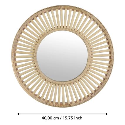 Eglo 425037 - Stensko ogledalo MITSUKE, premer 40 cm, bambus