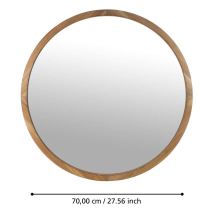 Eglo - Stensko ogledalo pr. 70 cm rjava