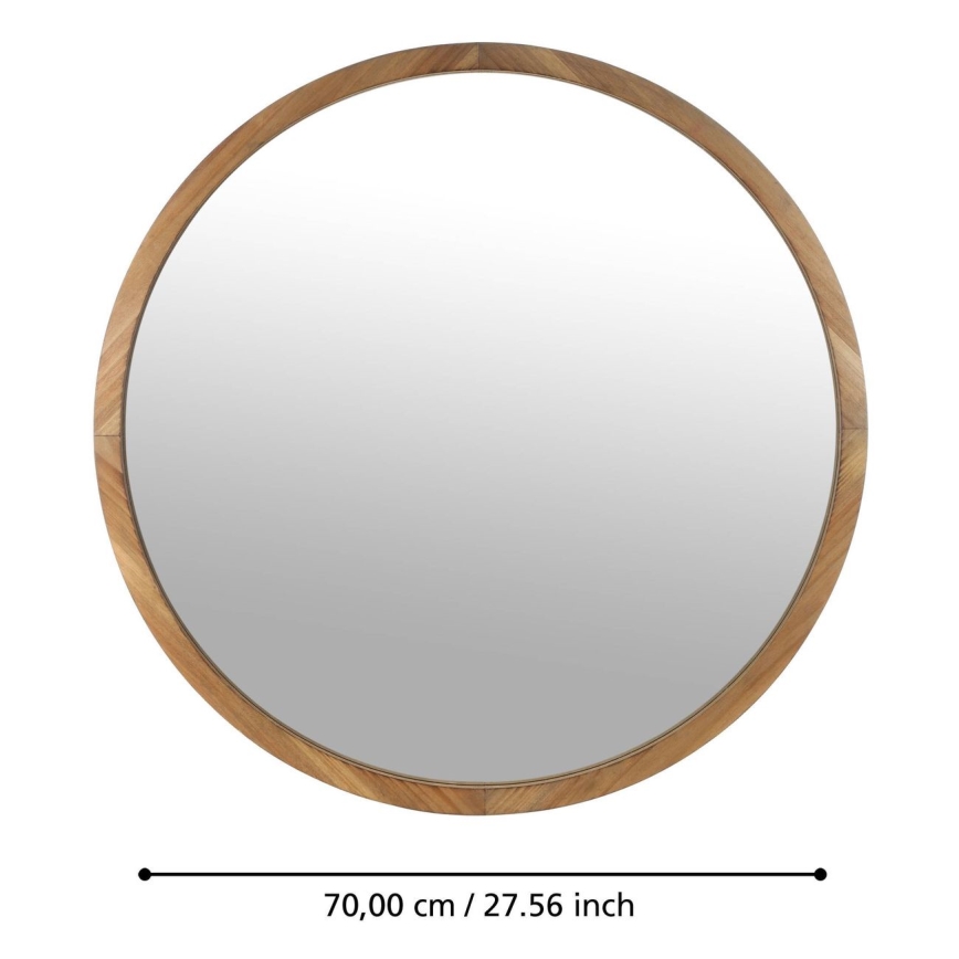 Eglo - Stensko ogledalo pr. 70 cm rjava