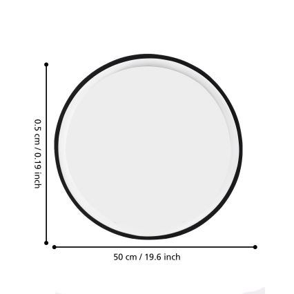Eglo 425042 - Stensko ogledalo BANI, Ø 31 cm, črno