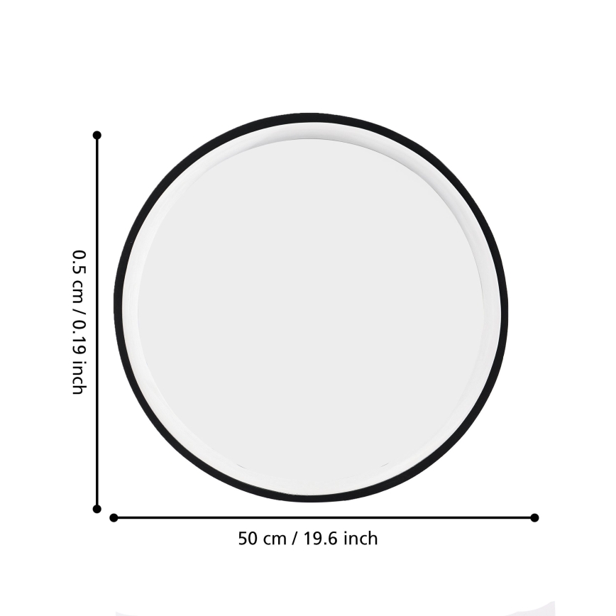 Eglo 425042 - Stensko ogledalo BANI, Ø 31 cm, črno