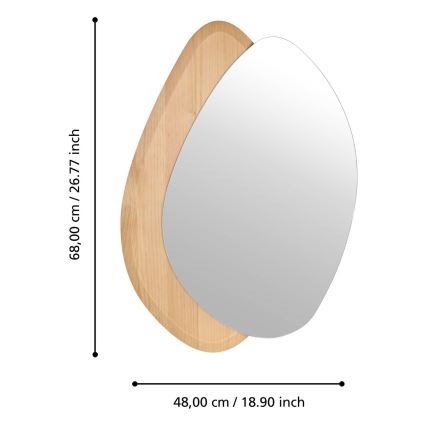 Eglo 425049 - Stensko ogledalo LIOMA 68x48 cm smreka/bež