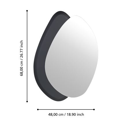 Eglo 425051 - Stensko ogledalo LIOMA 68x48 cm smreka/črna