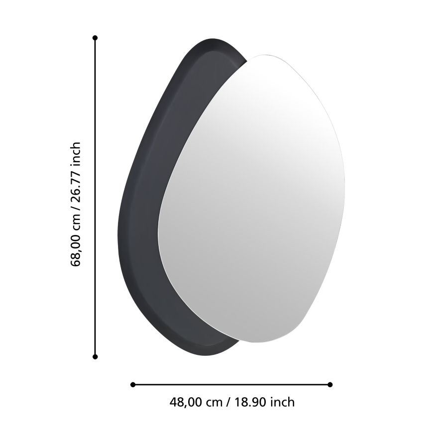 Eglo 425051 - Stensko ogledalo LIOMA 68x48 cm smreka/črna