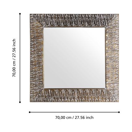 Eglo 425075 - Stensko ogledalo TOAMASINA 70x70 cm bronasto