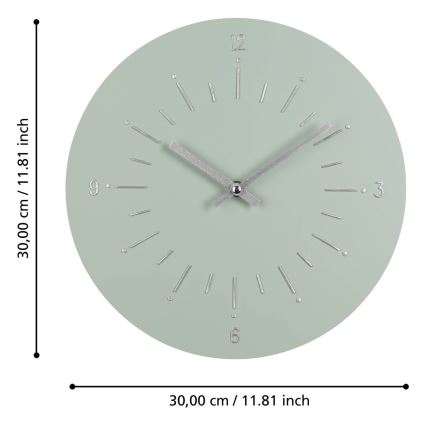 Eglo - Stenska ura 1xAA pr. 30 cm zelena