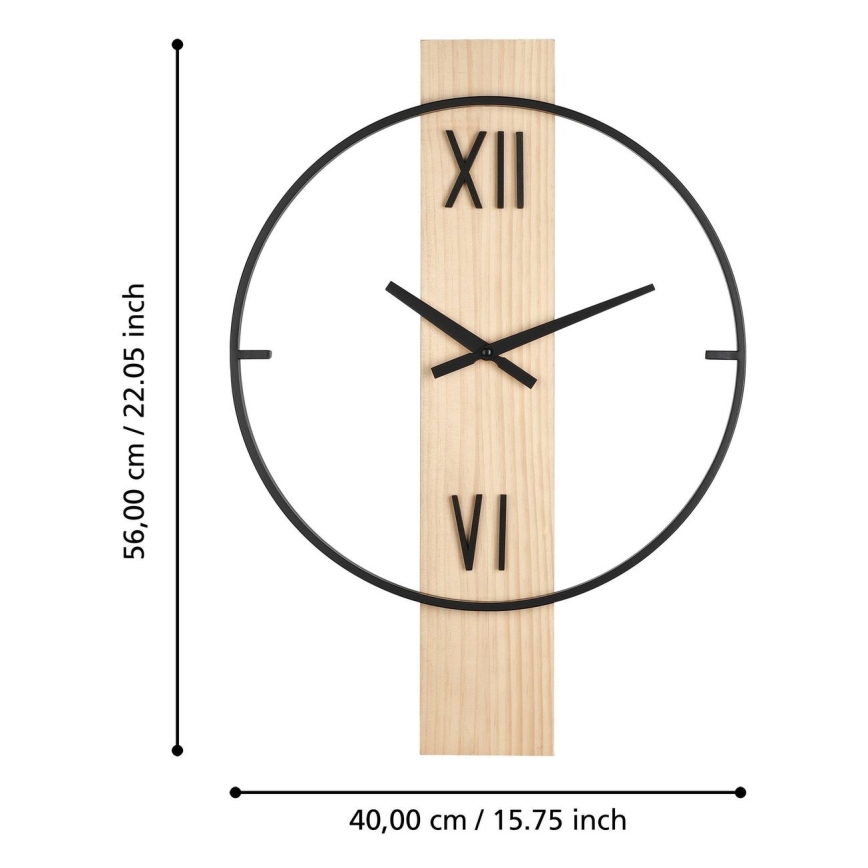 Eglo - Stenska ura 1xAA 56x40 cm les/kovina - FSC certifikat