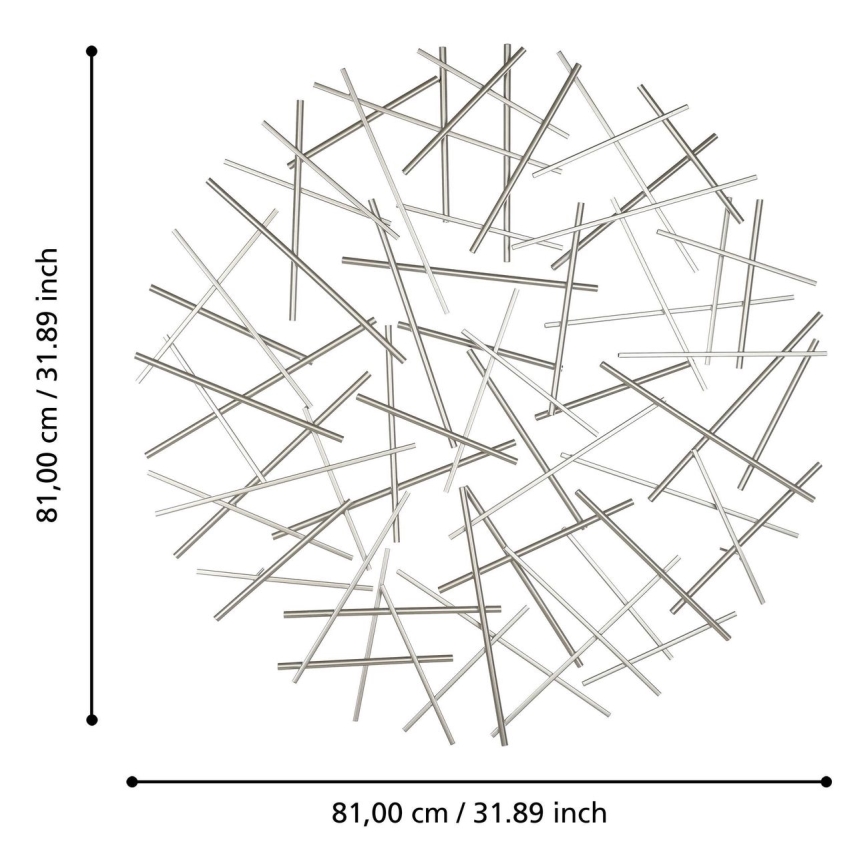 Eglo -  Stenska dekoracija pr. 81 cm mat krom