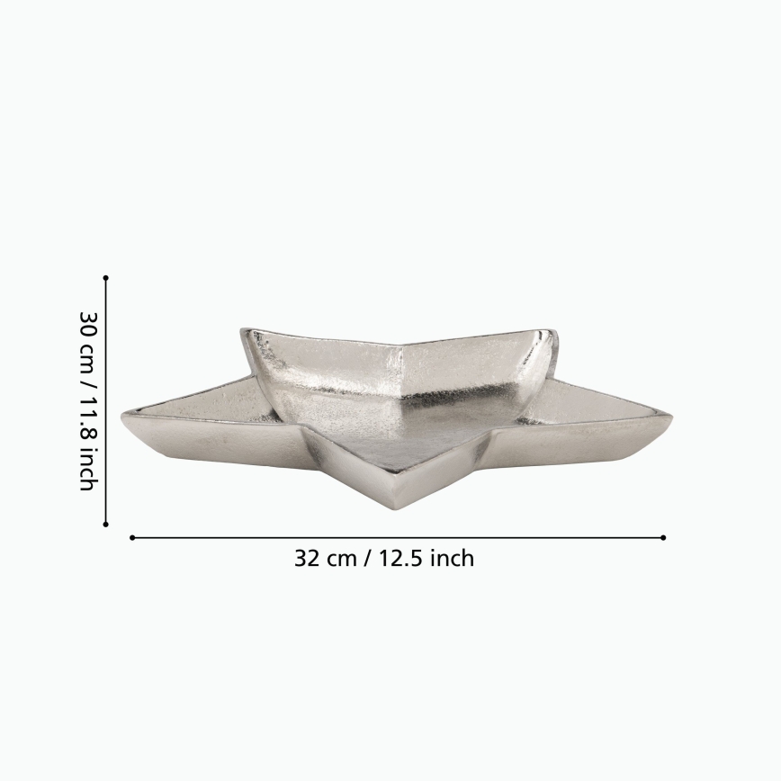 Eglo 427425 - Dekorativni pladenj AMBOLOSY 30x32 cm srebrn