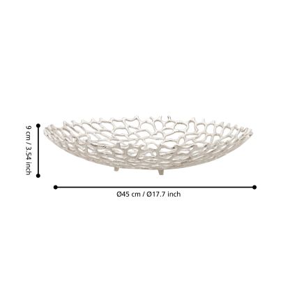 Eglo 427488 - Dekorativna skleda KIMITSU, premer 45 cm, srebrna