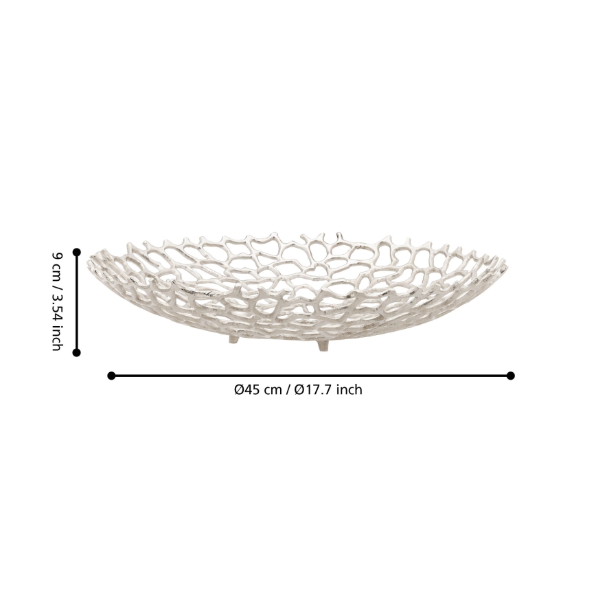 Eglo 427488 - Dekorativna skleda KIMITSU, premer 45 cm, srebrna