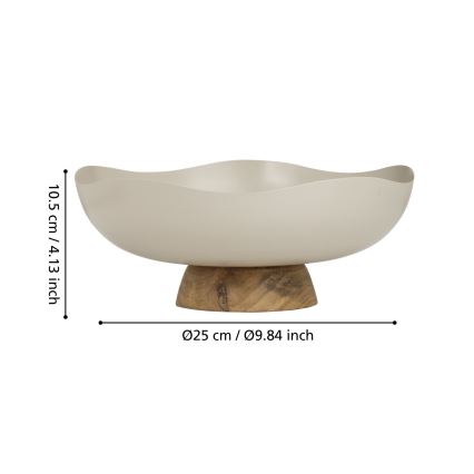 Eglo - Okrasni pladenj pr. 25 cm bež