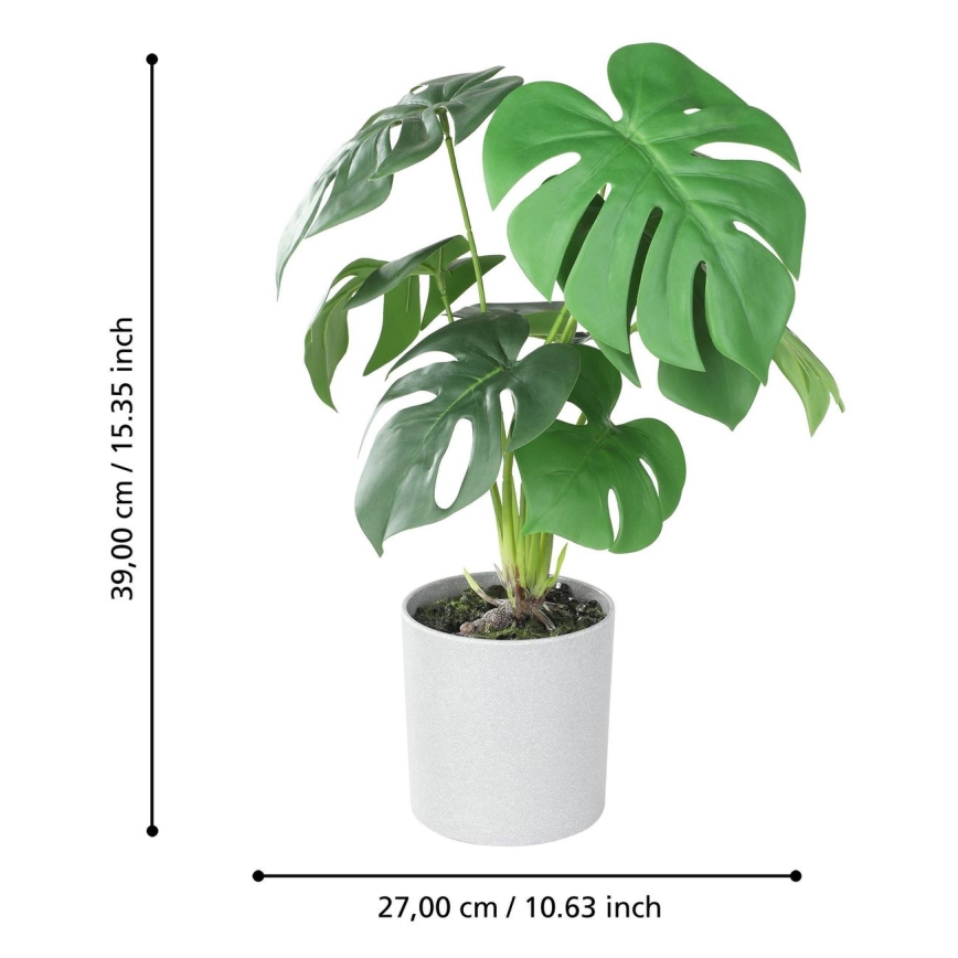 Eglo - Umetna rastlina v cvetličnem loncu 42x30 cm monstera