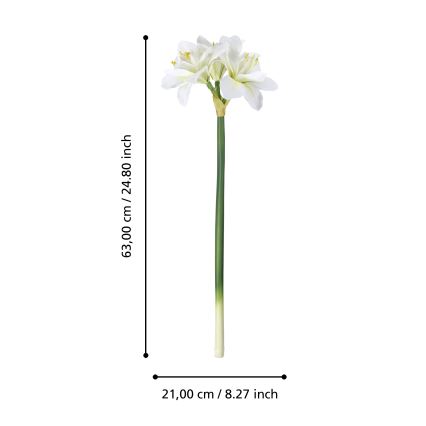 Eglo - Umetna roža 63 cm bela