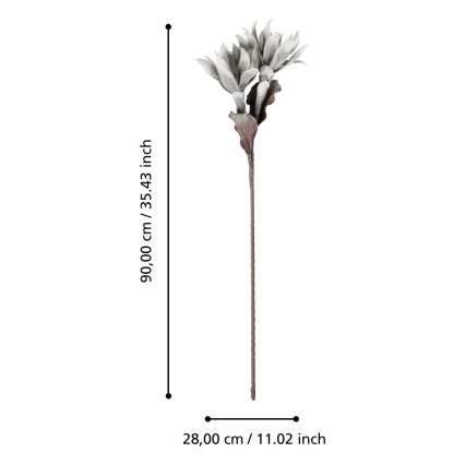Eglo - Umetna roža 90 cm siva