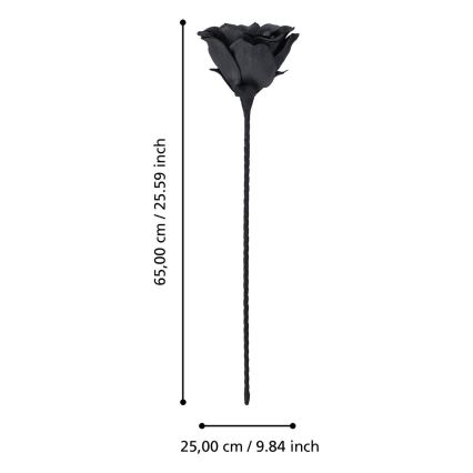 Eglo - Umetna roža 65 cm črna