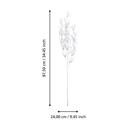Eglo - Umetna roža 87,5 cm srebrna