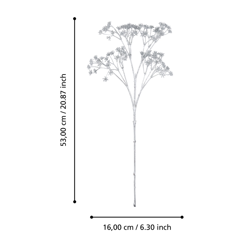 Eglo - Umetna roža 53 cm srebrna