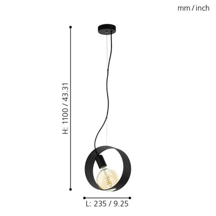 Eglo 43128 - LED lestenec na kablu MAIDENHEAD 1xE27/4W/230V