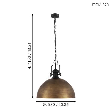 Eglo 43214 - Lestenec na verigi COMBWICH 1xE27/60W/230V