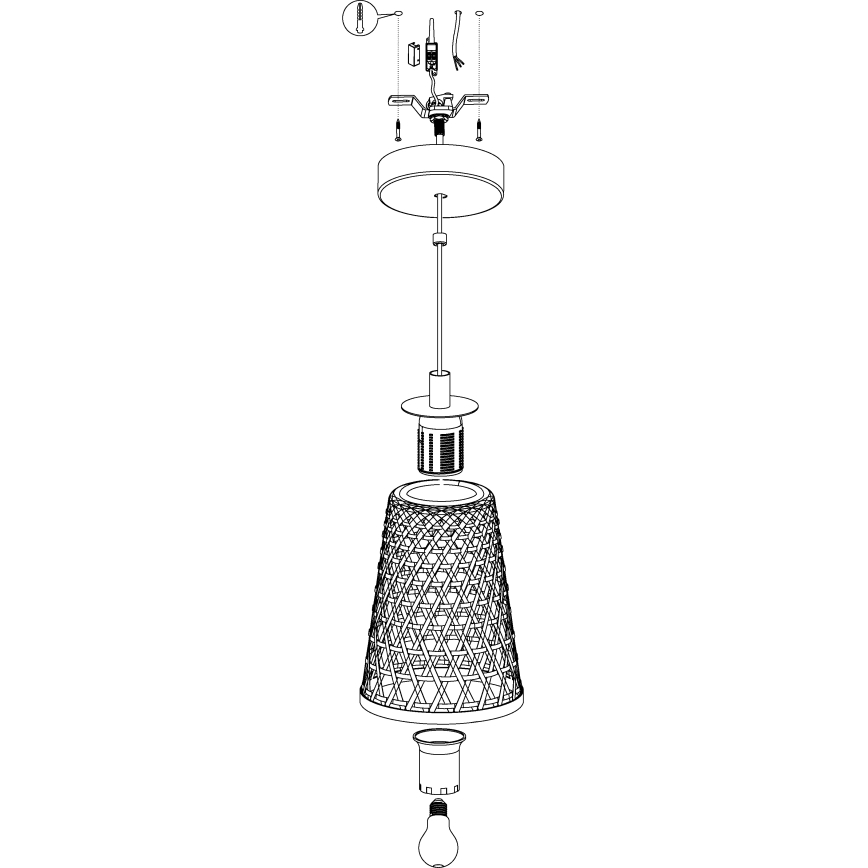 Eglo - Lestenec na vrvici 1xE27/40W/230V premer 180mm