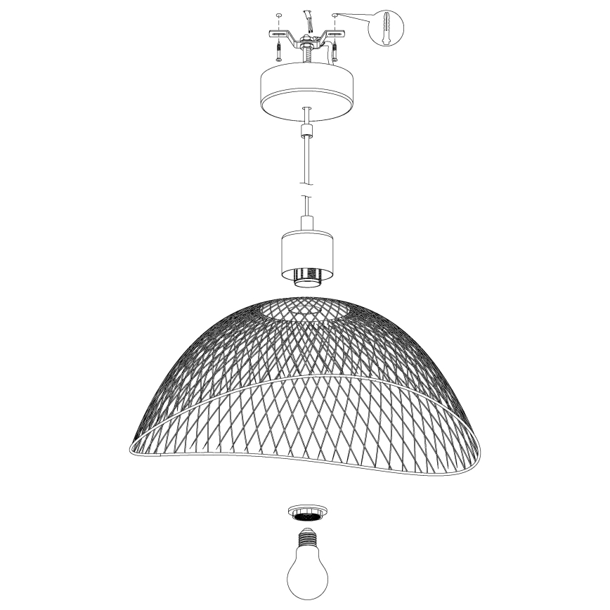Eglo - Lestenec na vrvici 1xE27/60W/230V