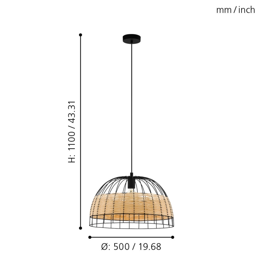 Eglo - Lestenec na vrvici 1xE27/40W/230V
