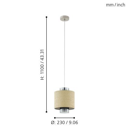 Eglo - Lestenec na vrvici 1xE27/40W/230V