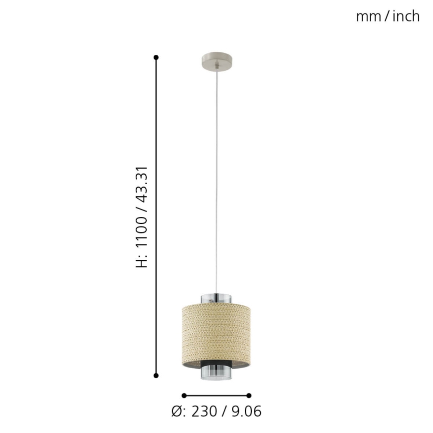 Eglo - Lestenec na vrvici 1xE27/40W/230V
