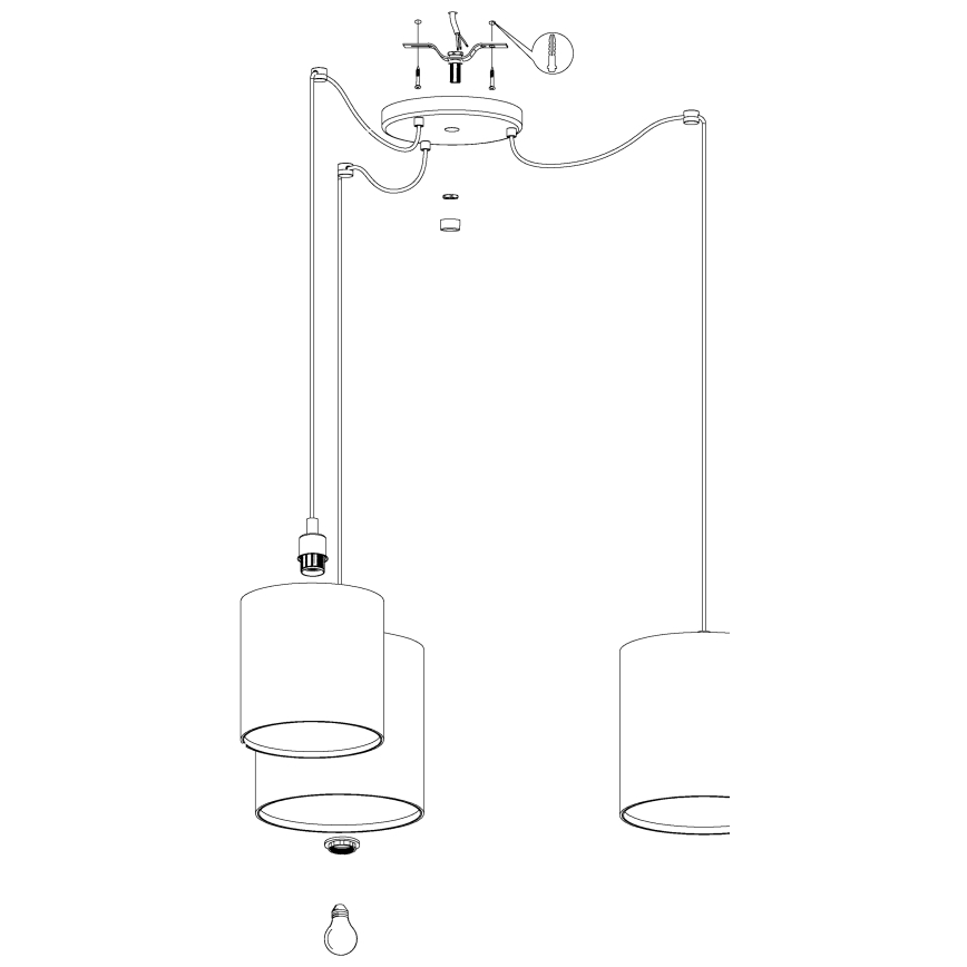 Eglo - Lestenec na vrvici 3xE27/40W/230V spider