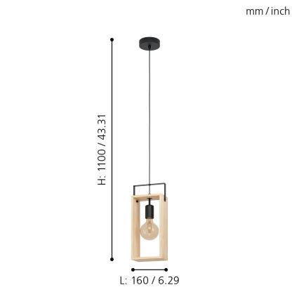 Eglo - Lestenec na vrvici 1xE27/40W/230V