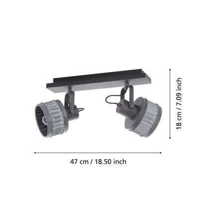 Eglo 43445 - Točkovna svetilka TURROCK 2xE27/28W/230V