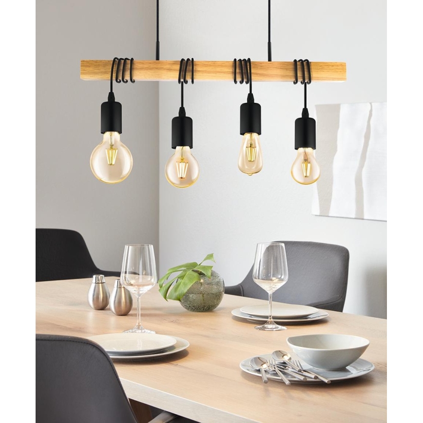 Eglo - Lestenec na vrvici TOWNSHEND 4xE27/60W/230V - FSC certifikat