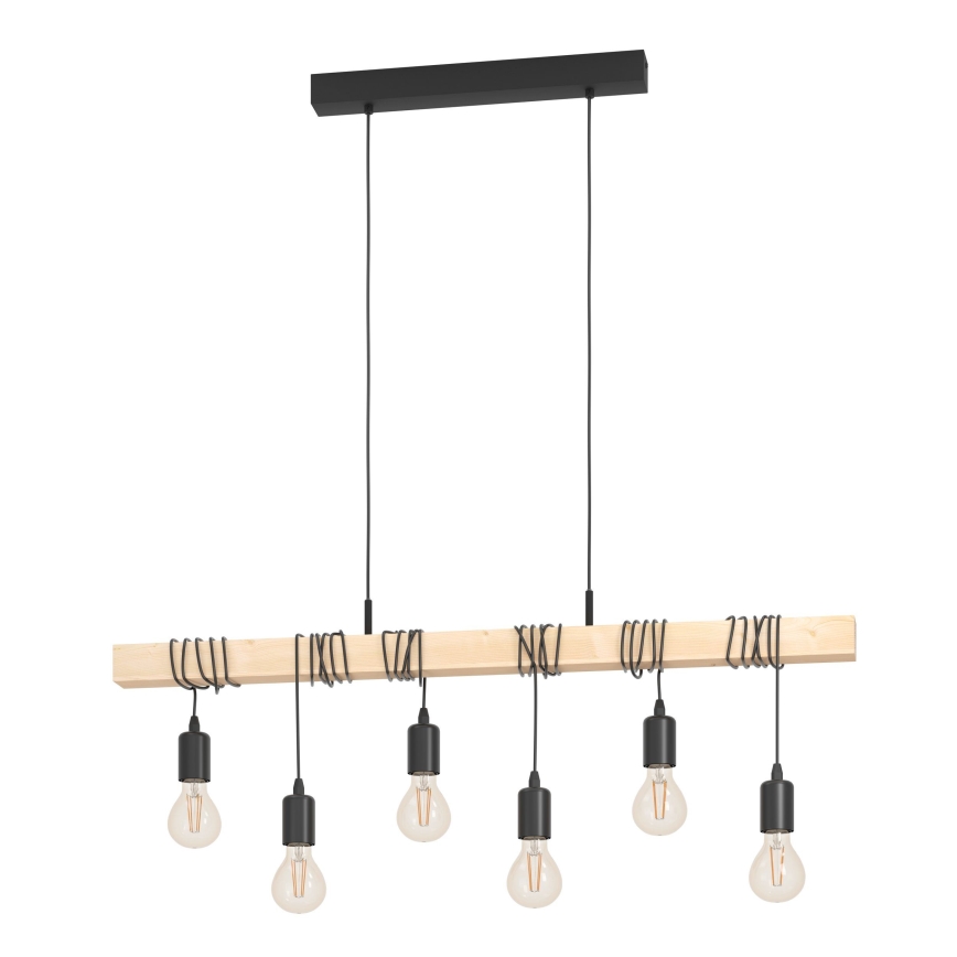 Eglo - Lestenec na vrvici TOWNSHEND 6xE27/60W/230V - FSC certifikat