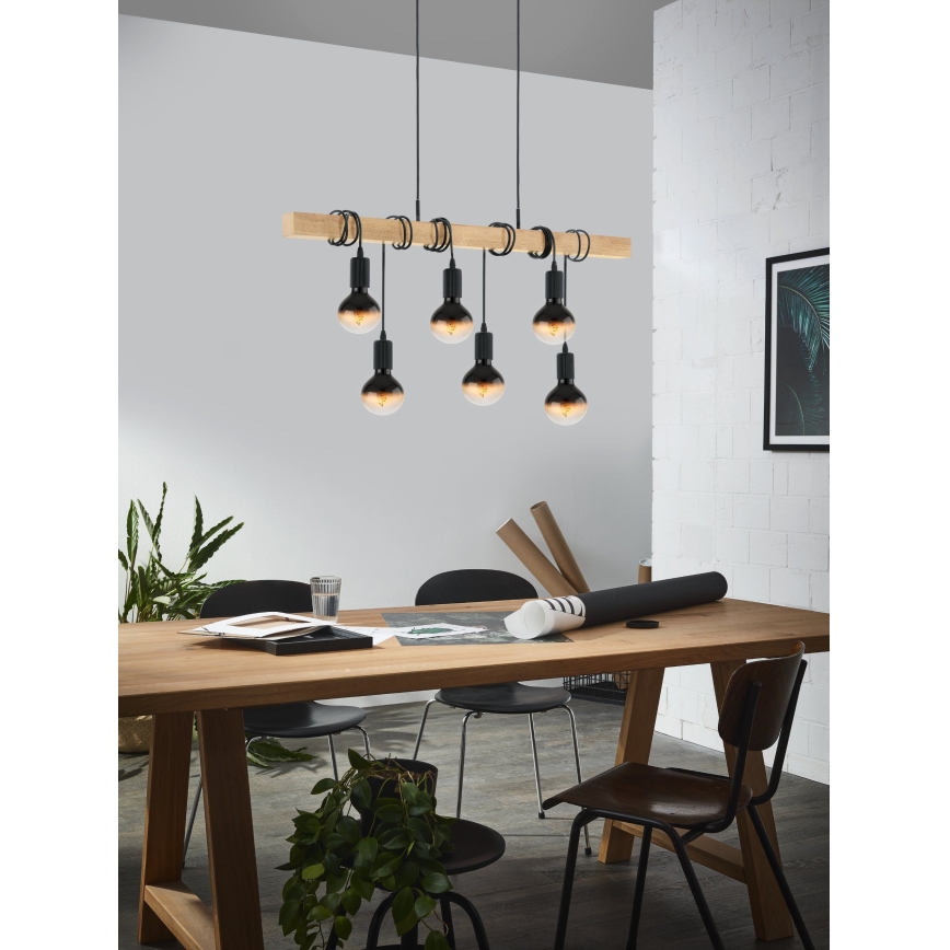 Eglo - Lestenec na vrvici TOWNSHEND 6xE27/60W/230V - FSC certifikat