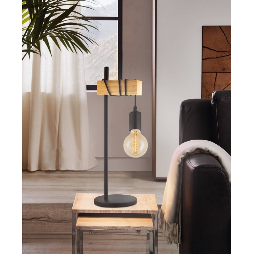 Eglo - Namizna svetilka TOWNSHEND 1xE27/10W/230V - FSC certifikat