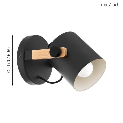 Eglo - Stensko svetilo 1xE27/28W/230V