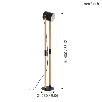 Eglo - Stoječa svetilka 1xE27/28W/230V