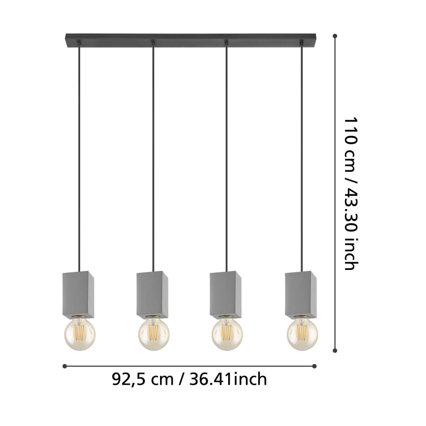Eglo - Lestenec na vrvici 4xE27/40W/230V