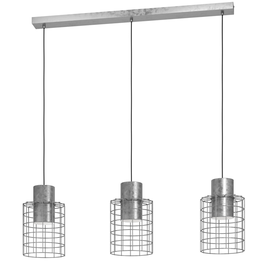 Eglo - Lestenec na vrvici 3xE27/40W/230V srebrn