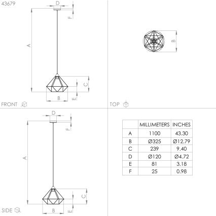 Eglo - Lestenec na vrvici 1xE27/60W/230V pr. 32,5 cm