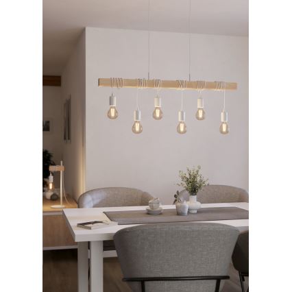 Eglo - Lestenec na vrvici TOWNSHEND 6xE27/60W/230V - FSC certifikat
