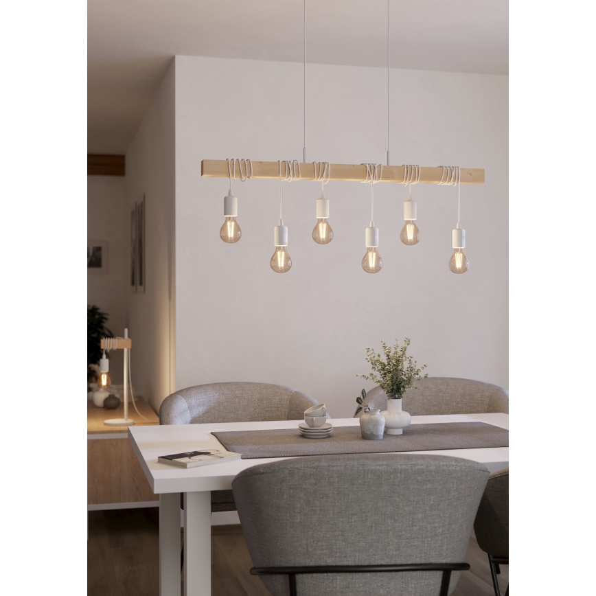 Eglo - Lestenec na vrvici TOWNSHEND 6xE27/60W/230V